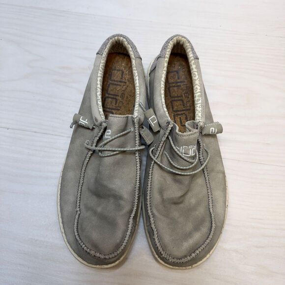 Hey Dude Men’s Shoes Size 10 Wally Recycled Leather silver‎ Birch